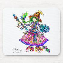Cute Anime Witch Kawaii Halloween Magic Spell Mouse Pads