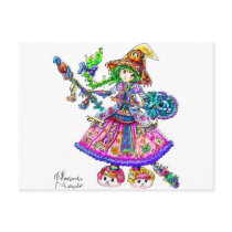 Cute Anime Witch Kawaii Halloween Magic Spell Post Card