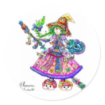 Cute Anime Witch Kawaii Halloween Magic Spell Sticker