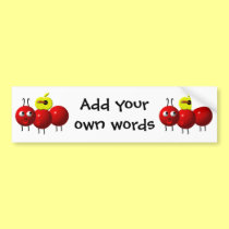 Cute ant with apple bumper stickers