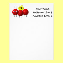 Cute ant with apple letterhead