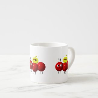 Cute Ant with Apple Espresso Mugs