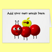 Cute ant with apple cards