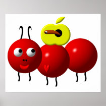 Cute ant with apple print