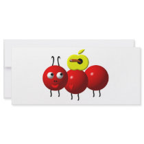 Cute ant with apple custom rack cards