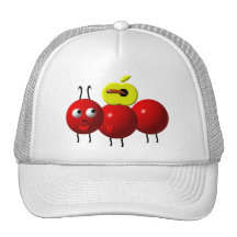 Cute ant with apple trucker hats