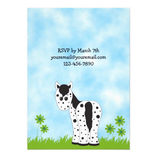 Cute Appaloosa Horse Birthday Invitation ~ Girls
