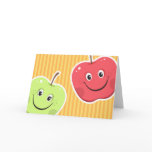 Cute apple characters greeting card