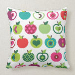 Cute apple retro pattern flower design pillows