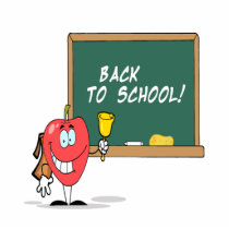 cute apple with back to school chalkboard cartoon cut out