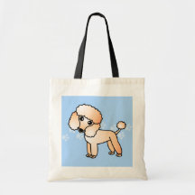 Cute Apricot  Poodle Cartoon Canvas Bags