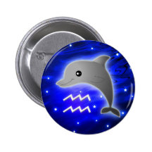 Cute Aquarius Zodiac Buttons
