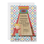 Cute Arcade Skee Ball Girls Birthday Invitation