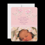 Cute Argyle Pink Baby Girl Announcement