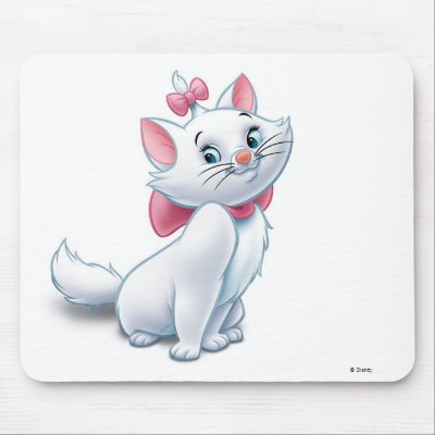 Cute Aristocats White and Pink Cat Disney mousepads