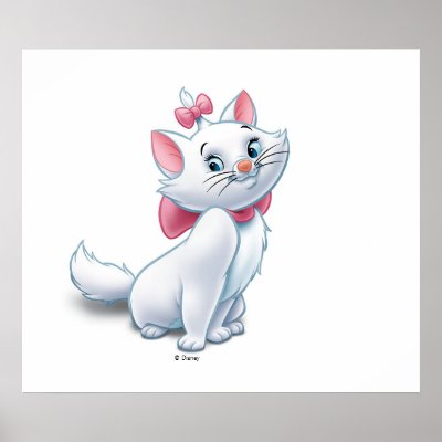 Cute Aristocats White and Pink Cat Disney posters