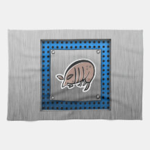 Cute Armadillo; Metal-look Hand Towel