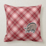 Cute Armadillo; Red Plaid Throw Pillows