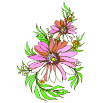 Cute art deco flowers 1 t-shirts