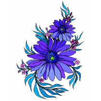 Cute art deco flowers 3a t-shirts