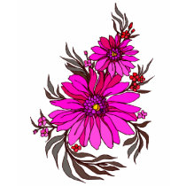 Cute art deco flowers 5a t-shirts