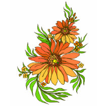 Cute art deco flowers 6a t-shirts