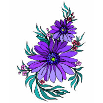 Cute art deco flowers t-shirts