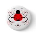 Cute Artsy Heart Ladybug Button