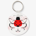 Cute Artsy Heart Ladybug Keychain