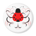 Cute Artsy Heart Ladybug Magnet