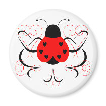Cute Artsy Heart Ladybug Magnet by bugspot Cute Artsy Heart Ladybug Magnet