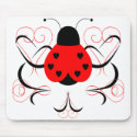 Cute Artsy Heart Ladybug Mousepad