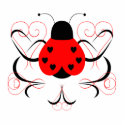 Cute Artsy Heart Ladybug Ornament