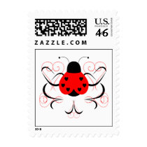 Cute Artsy Heart Ladybug Postage Stamp by bugspot Cute Artsy Heart Ladybug Postage Stamp