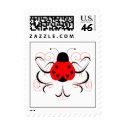 Cute Artsy Heart Ladybug Postage Stamp