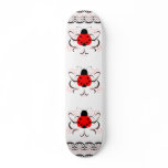 Cute Artsy Heart Ladybug Skateboard Deck