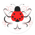 Cute Artsy Heart Ladybug Sticker