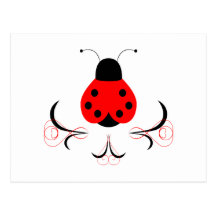 Cute Artsy Ladybug Postcard