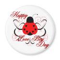 Cute Artsy Love Bug Heart Ladybug Magnet