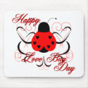 Cute Artsy Love Bug Heart Ladybug Mousepad