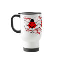 Cute Artsy Love Bug Heart Ladybug Mug