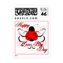 Cute Artsy Love Bug Heart Ladybug Postage Stamp