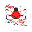 Cute Artsy Love Bug Heart Ladybug Sticker