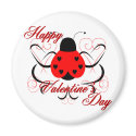 Cute Artsy Valentine Heart Ladybug Magnet