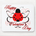 Cute Artsy Valentine Heart Ladybug Mousepad