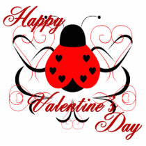 Cute Artsy Valentine Heart Ladybug Ornament photo sculptures