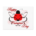 Cute Artsy Valentine Heart Ladybug Postcard