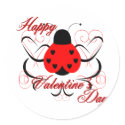 Cute Artsy Valentine Heart Ladybug Sticker