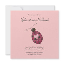 Cute as a Bug · Cerise Ladybug invitations