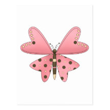 Cute as a Bug · Pink & Brown Butterfly Post Card